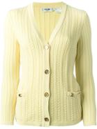 Céline Vintage Cable Knit Cardigan - Yellow & Orange