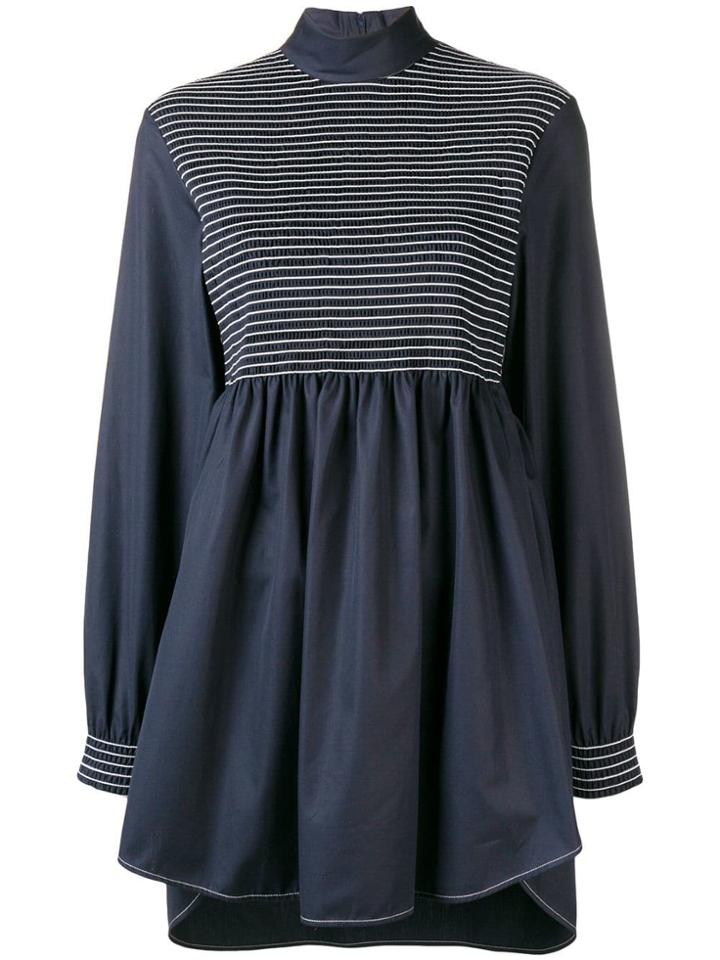 Sportmax Shirred High-neck Shirt - Blue