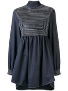 Sportmax Shirred High-neck Shirt - Blue