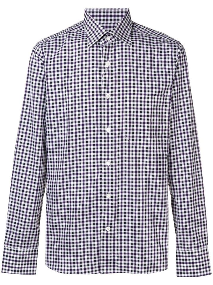 Canali Gingham Check Shirt - Purple