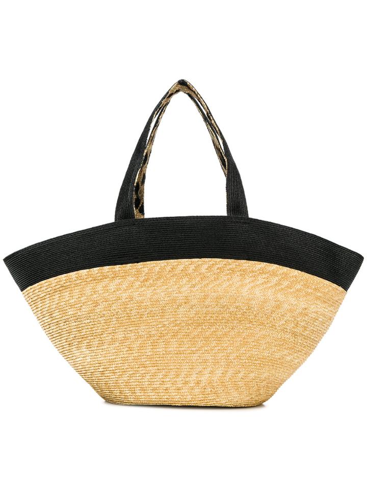 Roberto Cavalli Contrast Trim Tote - Nude & Neutrals