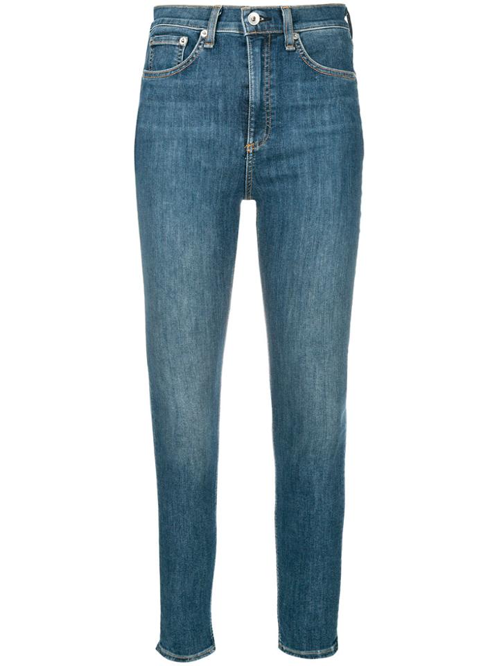 Rag & Bone High Waisted Skinny Jeans - Blue