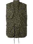 Saint Laurent Leopard Print Military Jacket - Green