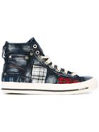 Diesel Tartan Patch Hi-top Sneakers