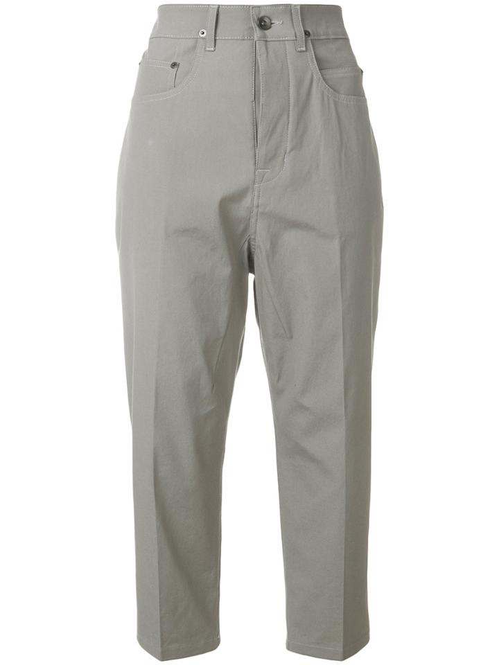 Rick Owens Drkshdw High Rise Cropped Trousers - Grey