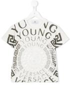 Young Versace Circular Medusa Logo T-shirt, Boy's, Size: 10 Yrs, White