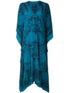 Holland Street - Camellia Kaftan - Women - Silk Crepe - One Size, Blue, Silk Crepe