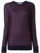 T By Alexander Wang Striped T-shirt, Women's, Size: Small, Red, Linen/flax/rayon
