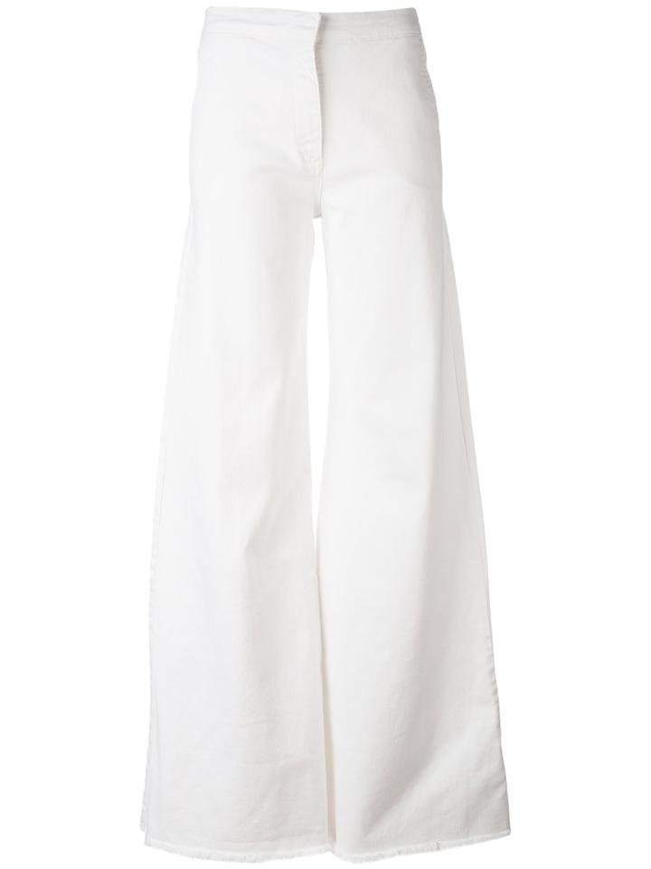 Federica Tosi - Flared Trousers - Women - Cotton/spandex/elastane - M, White, Cotton/spandex/elastane
