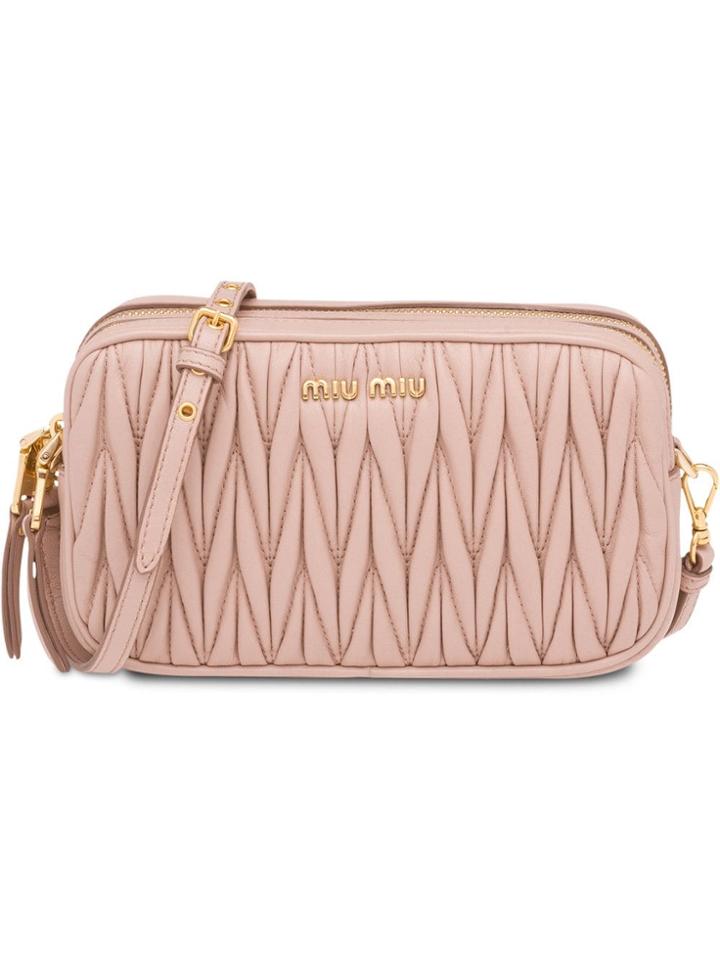 Miu Miu Matelassé Make Up Bag - Nude & Neutrals