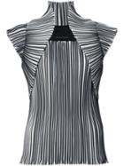 Plein Sud Striped Origami Top, Women's, Size: 40, White, Polyester
