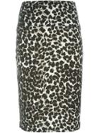 Norma Kamali Kamalikulture X Norma Kamali Cheetah Print Skirt, Women's, Size: Xs, Black, Polyester/spandex/elastane