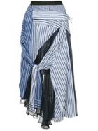 Sacai Striped Shirt Tulle Skirt - Blue