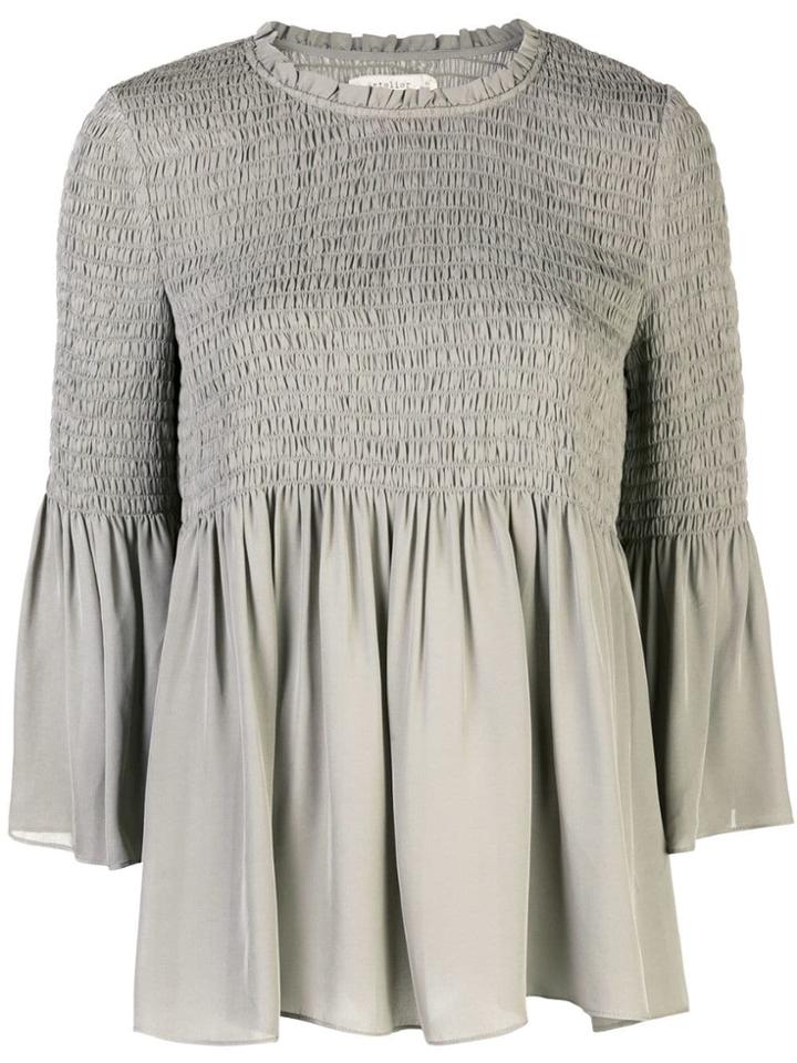 Nicole Miller Micro-pleated Top - Green