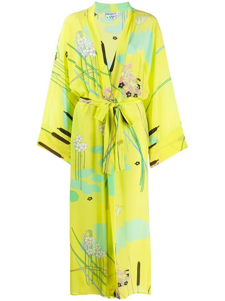 Bernadette Peignoir Floral Kimono Dress - Yellow