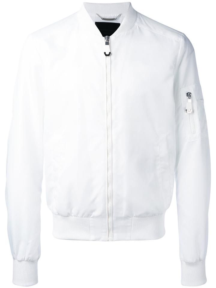 Philipp Plein - Classic Bomber Jacket - Men - Cotton/polyamide/spandex/elastane - S, White, Cotton/polyamide/spandex/elastane