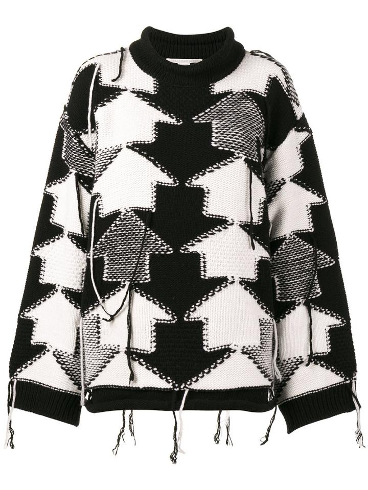 Stella Mccartney - Check Volume Jumper - Women - Virgin Wool - 42, Black, Virgin Wool