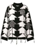 Stella Mccartney - Check Volume Jumper - Women - Virgin Wool - 42, Black, Virgin Wool