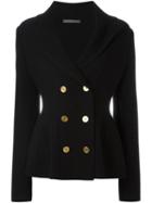 Alexander Mcqueen Double Breasted Jacket, Women's, Size: Large, Black, Polyamide/spandex/elastane/cashmere/wool