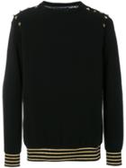 Msgm Striped Sweatshirt - Black