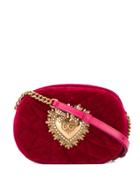 Dolce & Gabbana Quilted Velvet Shoulder Bag - Pink