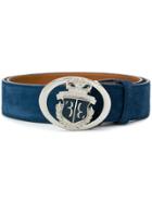 Billionaire Logo Plaque Belt - Blue