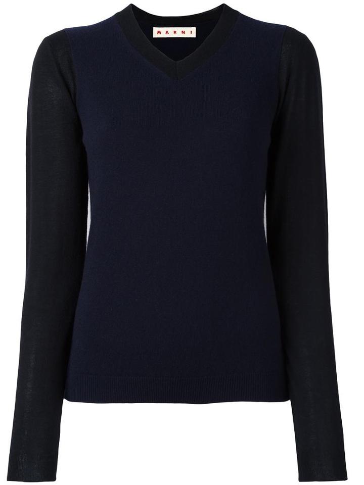 Marni Two Tone Jumper, Women's, Size: 40, Blue, Cashmere