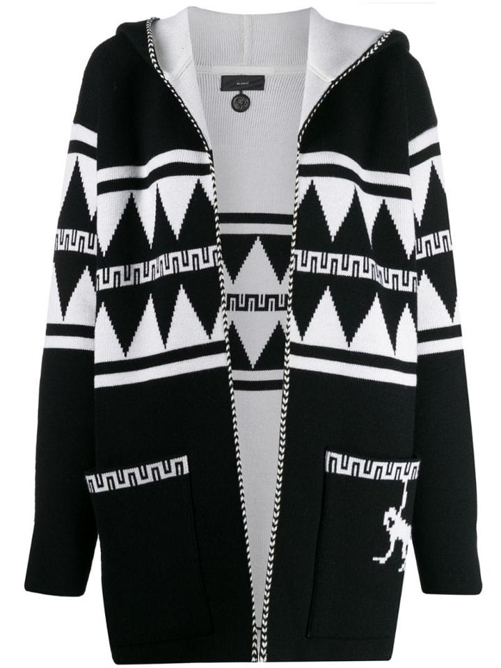 Alanui Hooded Knit Cardi-coat - Black