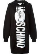 Moschino Logo Print Sweatshirt Dress, Women's, Size: 36, Black, Cotton