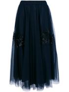 P.a.r.o.s.h. - Sequin Embellished Full Skirt - Women - Polyamide/acetate/viscose - S, Blue, Polyamide/acetate/viscose