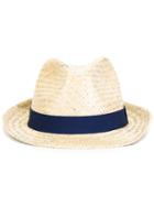 Hackett Contrast Hat, Men's, Size: Medium, Nude/neutrals, Straw/cotton