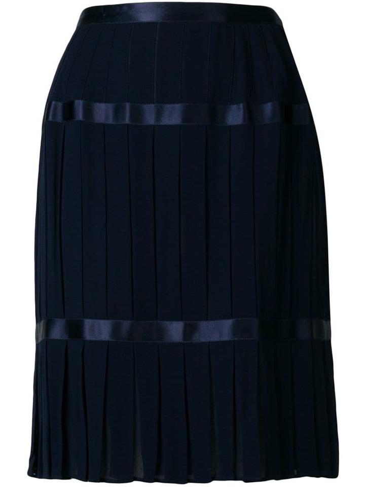 Yves Saint Laurent Pre-owned Pleated Mid-length Skirt - Blue