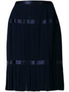 Yves Saint Laurent Pre-owned Pleated Mid-length Skirt - Blue