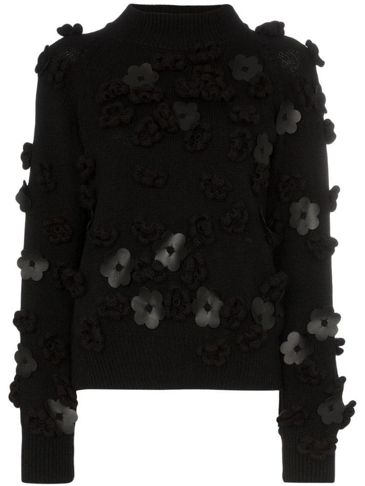 Paskal 3d Flower Knitted Sweater - Black