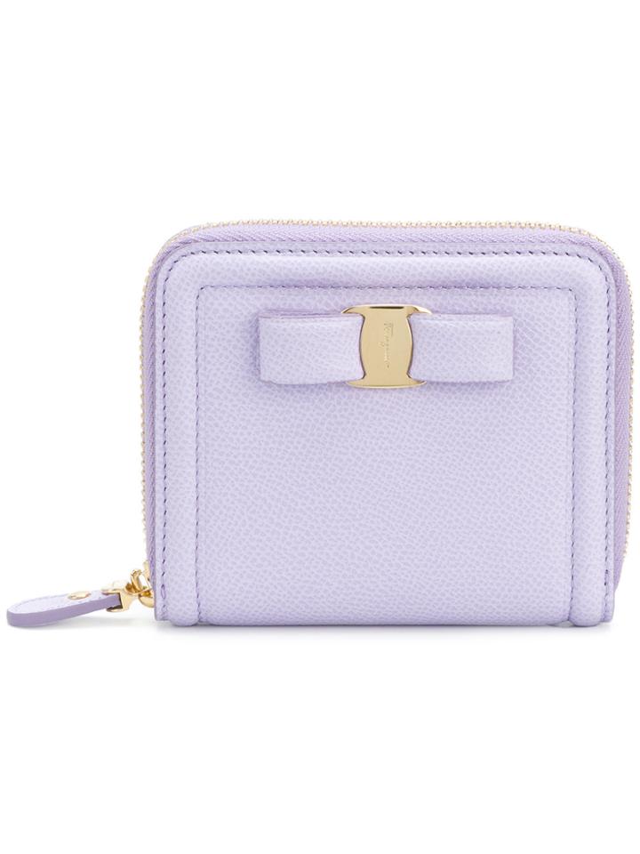 Salvatore Ferragamo All-around Zip Vara Wallet - Pink & Purple