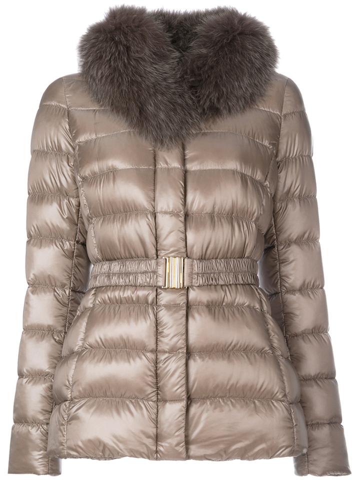 Herno Furry Neck Padded Jacket - Grey