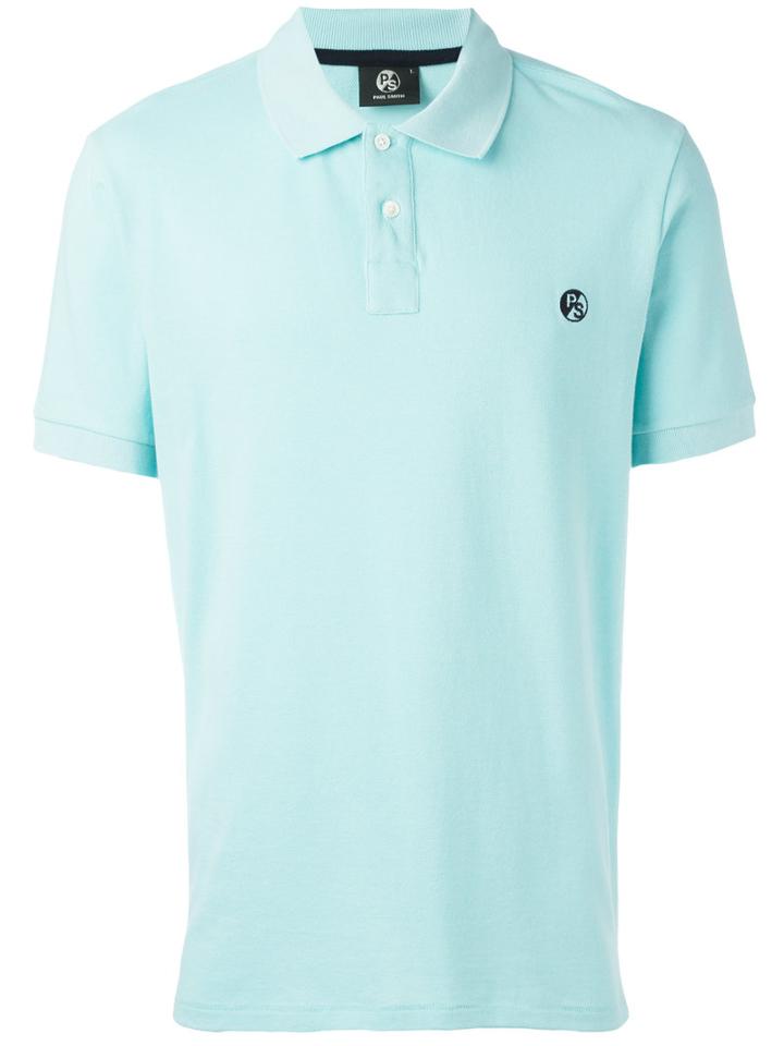 Ps By Paul Smith Logo Embroidered Polo Shirt, Men's, Size: Large, Blue, Cotton