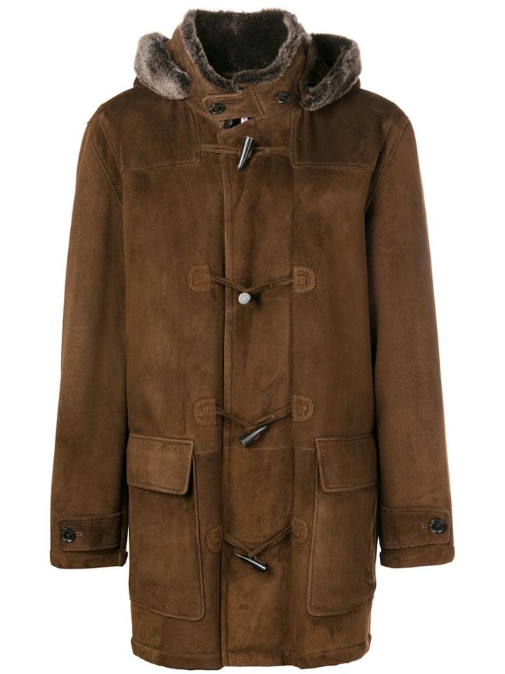 Liska Hooded Duffle Coat - Brown
