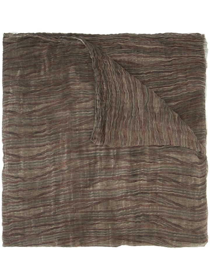 Uma Wang Striped Scarf, Men's, Brown, Cotton