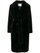 Stand Belted Trench Coat - Black