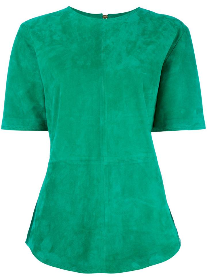 Balmain Plain Top, Women's, Size: 40, Green, Lamb Skin