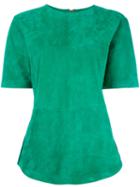 Balmain Plain Top, Women's, Size: 40, Green, Lamb Skin