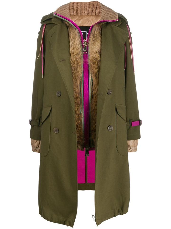 Bazar Deluxe Layered Trench Coat - Green