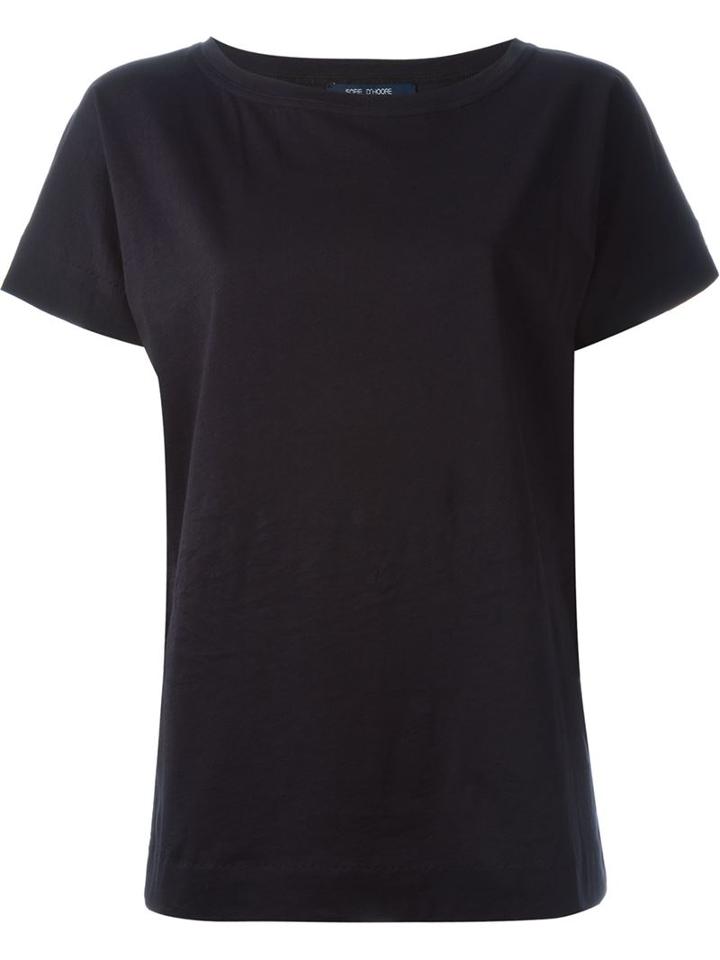 Sofie D Hoore Scoop Neck T-shirt, Women's, Size: 40, Blue, Cotton