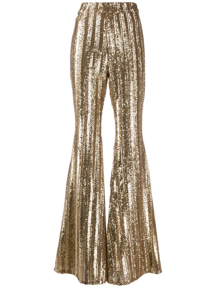 Amen Embellished Flared Trousers - Gold