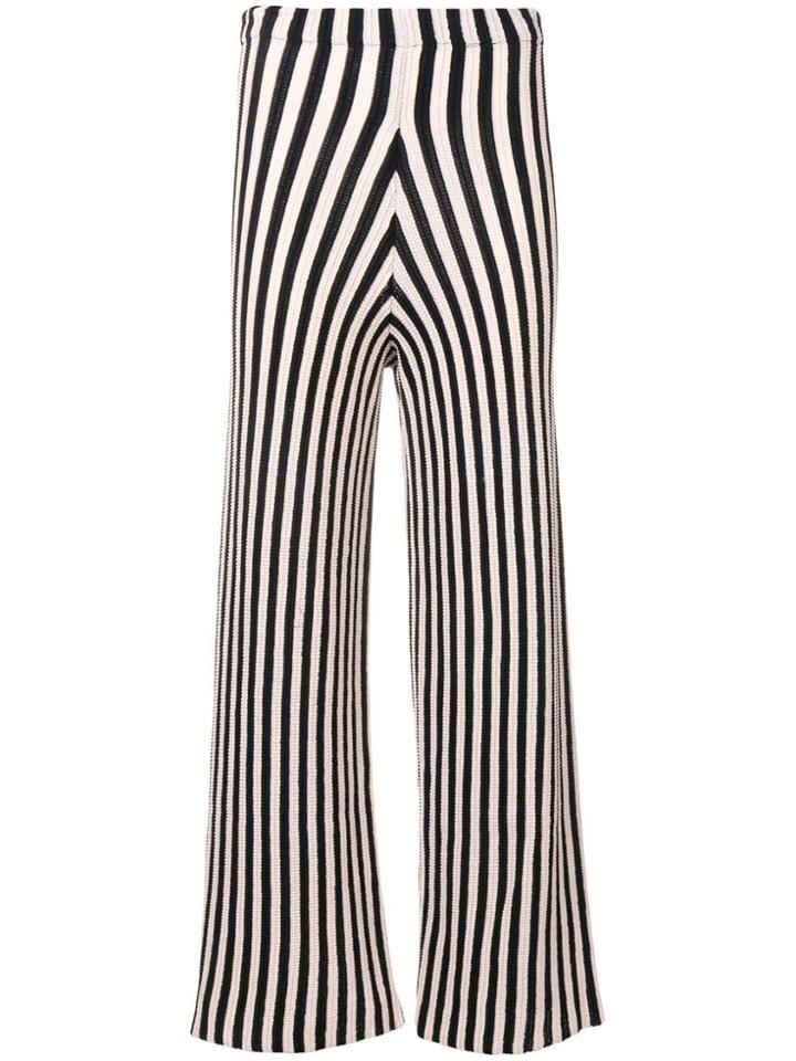 Circus Hotel Striped Cropped Trousers - Mix-1