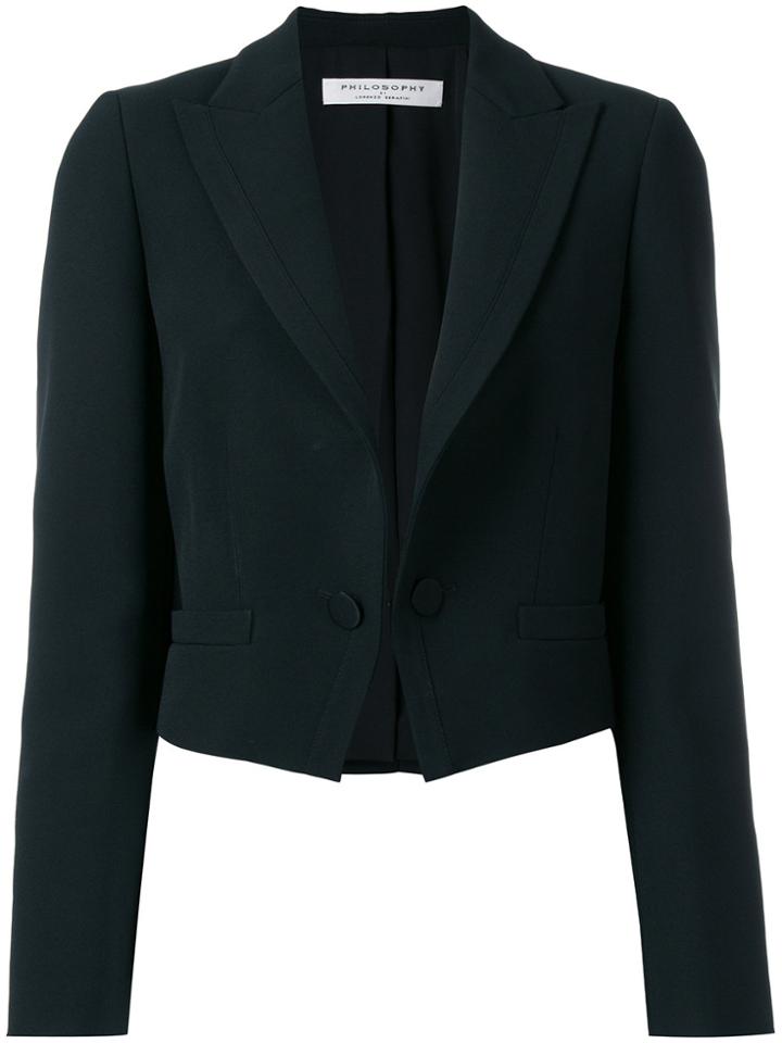 Philosophy Di Lorenzo Serafini Peaked Lapels Cropped Jacket - Black