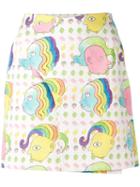 Mini Blotter Print Skirt - Women - Cotton/spandex/elastane/acetate - 36, White, Cotton/spandex/elastane/acetate, Olympia Le-tan