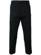 Love Moschino Cropped Trousers, Men's, Size: 44, Black, Cotton/spandex/elastane