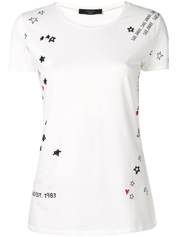 Max Mara Leva Embellished T-shirt - White